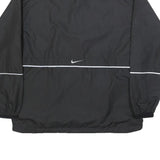 NIKE Womens Black Zip Jacket M Polyester Plain Sporty Reflective Trim