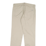 CALVIN KLEIN Mens Regular Fit Beige Cotton Blend Trousers W32 L32 Classic Zip