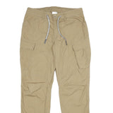 DECATHALON Womens Cotton Blend Beige Regular Cargo Trousers W32 L33 Casual