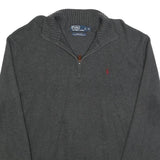 POLO RALPH LAUREN Mens Grey Jumper Pullover Crew Neck Basic Knit XL Cotton