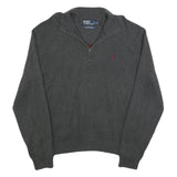 POLO RALPH LAUREN Mens Grey Jumper Pullover Crew Neck Basic Knit XL Cotton
