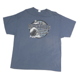 PORT & COMPANY Mens Blue Black Hills South Dakota Graphic T-Shirt L Short Sleeve