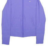 NIKE Womens Purple Jacket L Polyester Blend Zip Plain Lightweight Sportswear