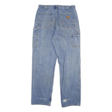 CARHARTT Mens Relaxed Blue Denim Jeans W34 L34 Workwear Straight Cotton Blend