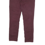 FAT FACE Womens Slim Skinny Cotton Blend Jeans Burgundy W30 L26 Zip Pockets