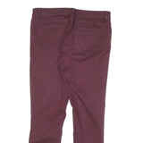 FAT FACE Womens Slim Skinny Cotton Blend Jeans Burgundy W30 L26 Zip Pockets