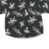 PURITAN Mens Black & Cream Bahamas Print Cotton Shirt XL Casual Button Down