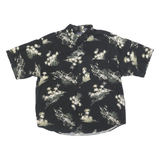 PURITAN Mens Black & Cream Bahamas Print Cotton Shirt XL Casual Button Down
