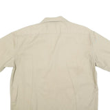 DICKIES Mens Beige Cotton Shirt L Button Front Workwear Two Pocket Casual