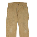 DICKIES Mens Regular Fit Beige Workwear Trousers W32 L32 Durable Cotton Blend
