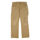 DICKIES Mens Regular Fit Beige Workwear Trousers W32 L32 Durable Cotton Blend