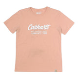 CARHARTT Womens Peach Pink Cotton Blend Graphic T-Shirt XS Short Sleeve Crew