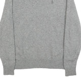 POLO RALPH LAUREN Mens Grey Plain Wool Jumper Crew Neck Basic Knit S Classic