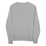 POLO RALPH LAUREN Mens Grey Plain Wool Jumper Crew Neck Basic Knit S Classic