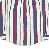 NAUTICA Mens White Green & Blue & Red Striped Shirt L Classic Cotton Casual