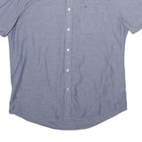 TOMMY HILFIGER Mens Blue Shirt XL Button-Down Collar Casual Cotton Short Sleeve