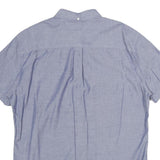TOMMY HILFIGER Mens Blue Shirt XL Button-Down Collar Casual Cotton Short Sleeve