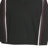 CALVIN KLEIN Mens Black & Burgundy Zip Neck Sweatshirt M Long Sleeve Cotton