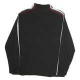 CALVIN KLEIN Mens Black & Burgundy Zip Neck Sweatshirt M Long Sleeve Cotton