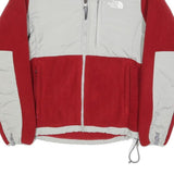 THE NORTH FACE Womens Red & Grey Zip Fleece Jacket M Polyester Outdoor Casual