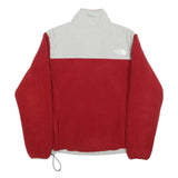 THE NORTH FACE Womens Red & Grey Zip Fleece Jacket M Polyester Outdoor Casual