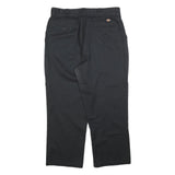 DICKIES Womens Cotton Blend Black Regular Trousers W34 L26 Zip Closure