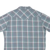 WRANGLER Mens Blue & White Check Short Sleeve Shirt XL Casual Western Style