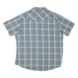WRANGLER Mens Blue & White Check Short Sleeve Shirt XL Casual Western Style
