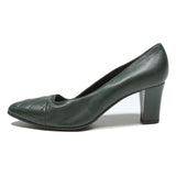 BRUNO MAGLI Womens Green Leather Pumps UK 4.5 Quilted Toe Classic Stylish