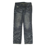 Mens Regular Fit Blue Denim Jeans W34 L33 Cotton Zip Classic Pockets