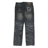 Mens Regular Fit Blue Denim Jeans W34 L33 Cotton Zip Classic Pockets