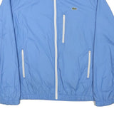 LACOSTE Mens Blue Jacket L Polyester Blend Plain Zip Lightweight Sport Casual