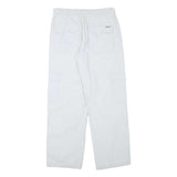 BASIC GEAR Mens Cotton Blend White Relaxed Cargo Trousers W29 L29 Drawstring
