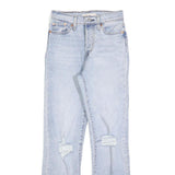 LEVI'S Womens Jeans Blue Regular Straight Denim Light W26 L30 Distressed