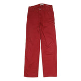 CARHARTT Womens Regular Fit Red Jeans Cotton Blend Zip W28 L29 Workwear Style