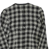 DEJA VU Womens Black & White Wool Blend Button Jacket XXS Check Tweed Classic