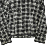 DEJA VU Womens Black & White Wool Blend Button Jacket XXS Check Tweed Classic