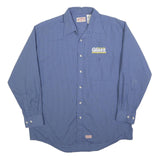 RED KAP Mens Blue Check Shirt L Workwear Button Collar Long Sleeve Comfortable
