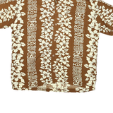 MISSION CANYON Mens Brown & Cream Hawaiian Shirt L Polyester Blend Tropical