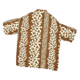 MISSION CANYON Mens Brown & Cream Hawaiian Shirt L Polyester Blend Tropical
