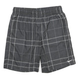 NIKE Mens Black Casual Check Shorts L W32 Lightweight Comfortable