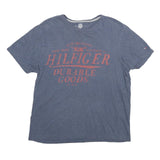 TOMMY HILFIGER Mens Blue Graphic T-Shirt M Short Sleeve Crew Neck Durable Goods