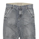 C&A Mens Denim Blue Straight Leg Shorts L W31 Cotton Blend Casual