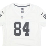 NIKE Womens White & Grey NFL Graphic T-Shirt S Short Sleeve V-Neck Football