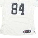 NIKE Womens White & Grey NFL Graphic T-Shirt S Short Sleeve V-Neck Football