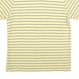 CHAPS Mens Yellow & Blue Striped Short Sleeve Polo Shirt L Cotton Casual