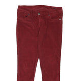 SEVEN 7 Womens Cotton Blend Red Regular Fit Straight Leg Trousers W36 L30 Zip