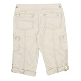 ARIZONA JEAN COMPANY Womens Shorts Cream Cargo M W30 Button Pocket Detail