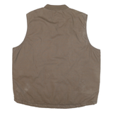 WOLVERINE Mens Brown Cotton Blend Zip Jacket XL Workwear Sleeveless Casual Vest