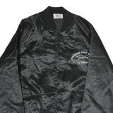 SATINS Mens Black Nylon Bomber Jacket L Tonopah Test Range Graphic